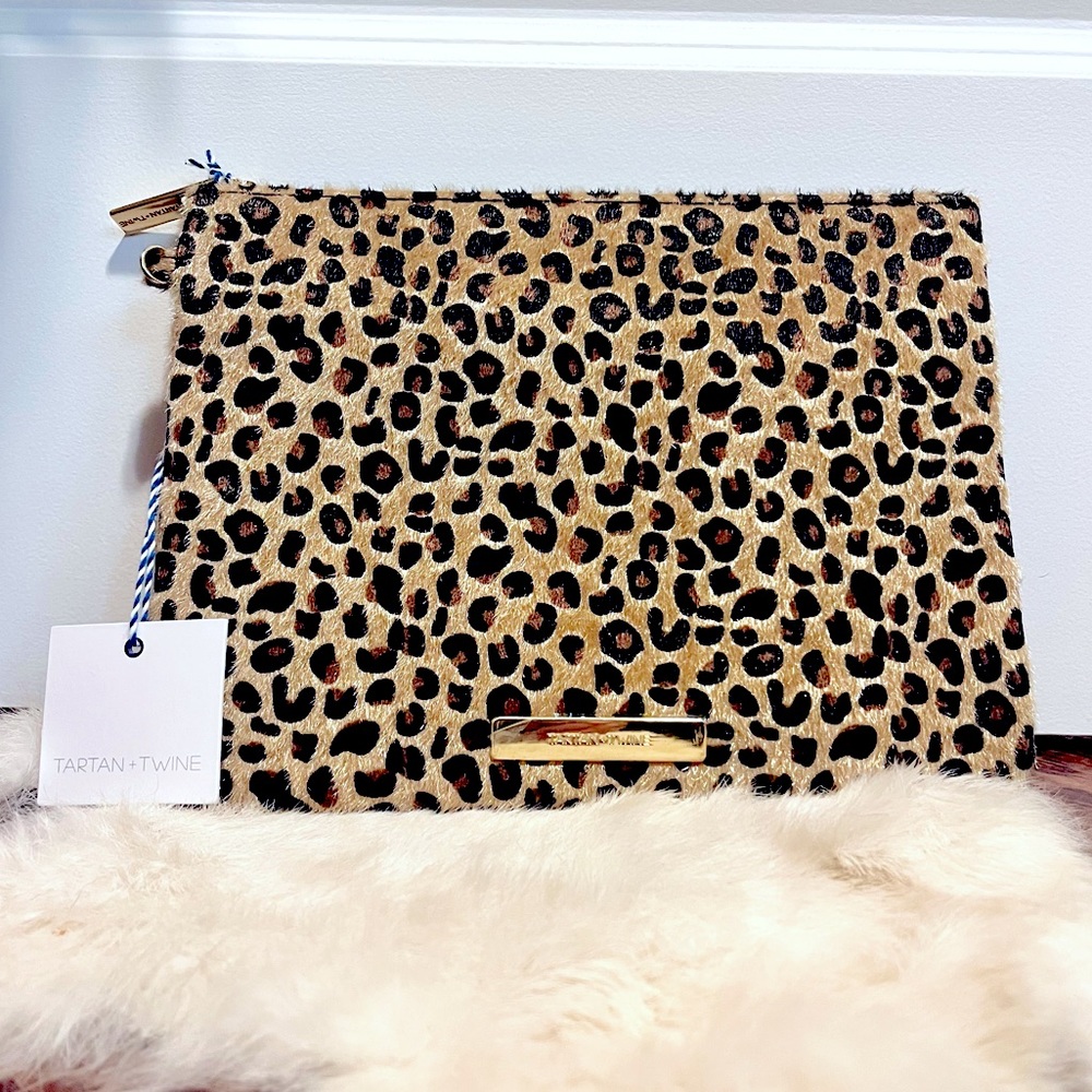 Cheetah Print Tartan+Twine Makeup Clutch